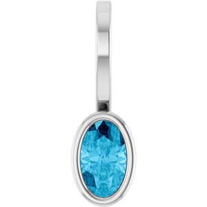 Platinum Natural Aquamarine Solitaire Charm/Pendant