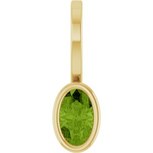 14K Yellow Gold Natural Peridot Solitaire Charm/Pendant