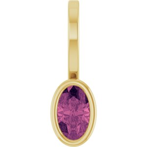 14K Yellow Gold Natural Pink Tourmaline Solitaire Charm/Pendant