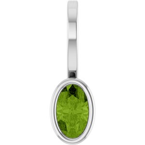 Platinum Natural Peridot Solitaire Charm/Pendant