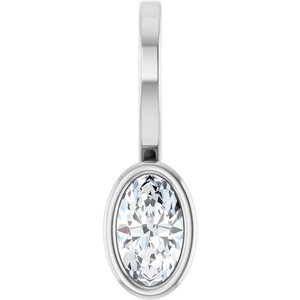 Sterling Silver 1/4 CT Natural Diamond Solitaire Charm/Pendant