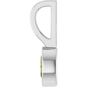 Platinum Natural Peridot Solitaire Charm/Pendant