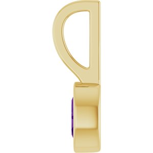 14K Yellow Gold Natural Amethyst Solitaire Charm/Pendant – image 3