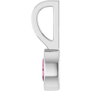 Platinum Natural Pink Tourmaline Solitaire Charm/Pendant – image 3