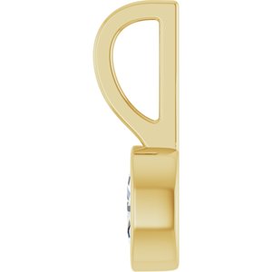 14K Yellow Gold Natural White Sapphire Solitaire Charm/Pendant – image 3