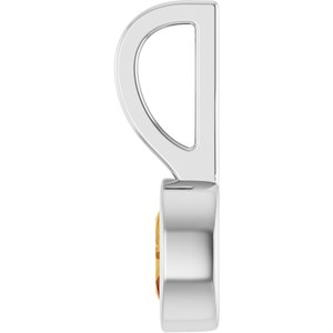 Sterling Silver Natural Citrine Solitaire Charm/Pendant – image 3
