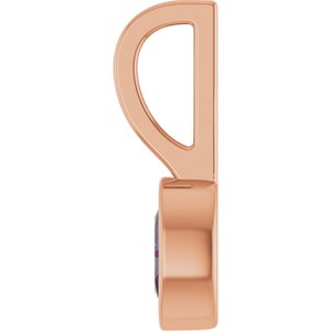 14K Rose Gold Lab-Grown Alexandrite Solitaire Charm/Pendant – image 3
