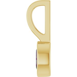 14K Yellow Gold Lab-Grown Alexandrite Solitaire Charm/Pendant – image 3
