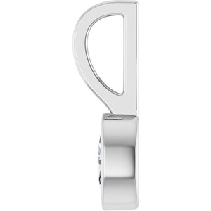 Sterling Silver 1/5 CT Lab-Grown Diamond Solitaire Charm/Pendant – image 3