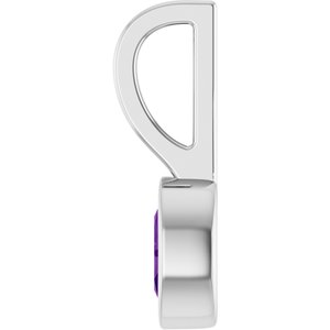 Platinum Natural Amethyst Solitaire Charm/Pendant – image 3