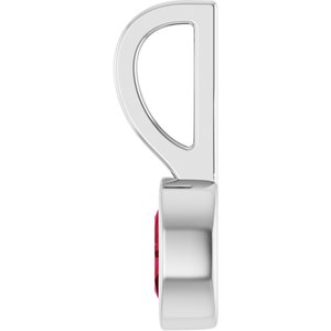 Sterling Silver Lab-Grown Ruby Solitaire Charm/Pendant – image 3