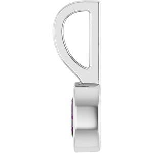 14K White Gold Lab-Grown Alexandrite Solitaire Charm/Pendant – image 3