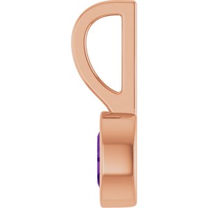 14K Rose Gold Natural Amethyst Solitaire Charm/Pendant – image 3