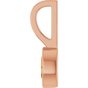 14K Rose Gold Natural Citrine Solitaire Charm/Pendant