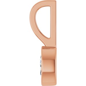 14K Rose Gold 5x3 mm Oval Solitaire Charm/Pendant Mounting – image 5