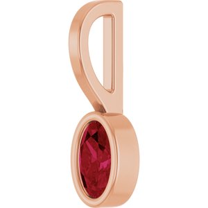 14K Rose Gold Natural Ruby Solitaire Charm/Pendant – image 2