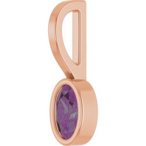 14K Rose Gold Lab-Grown Alexandrite Solitaire Charm/Pendant – image 2