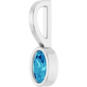 Sterling Silver Natural Blue Zircon Solitaire Charm/Pendant – image 2