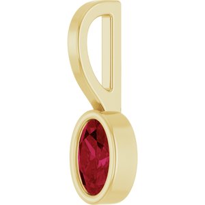 14K Yellow Gold Natural Ruby Solitaire Charm/Pendant – image 2