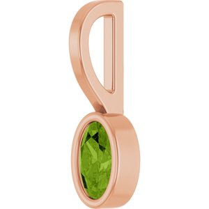 14K Rose Gold Natural Peridot Solitaire Charm/Pendant – image 2