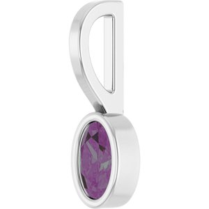 14K White Gold Lab-Grown Alexandrite Solitaire Charm/Pendant – image 2