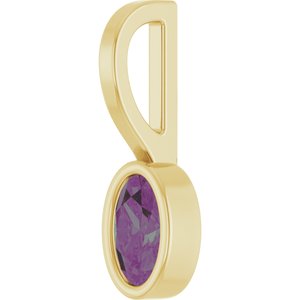 14K Yellow Gold Lab-Grown Alexandrite Solitaire Charm/Pendant – image 2