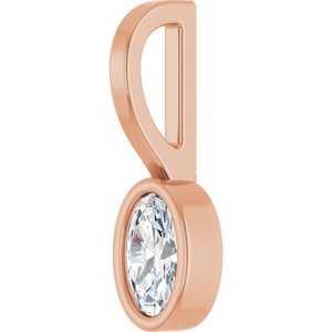 14K Rose Gold 1/4 CT Natural Diamond Solitaire Charm/Pendant – image 2