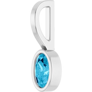 Sterling Silver Natural Aquamarine Solitaire Charm/Pendant – image 2
