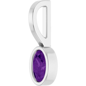 Platinum Natural Amethyst Solitaire Charm/Pendant – image 2