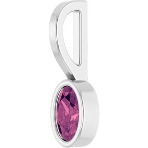 Sterling Silver Natural Pink Tourmaline Solitaire Charm/Pendant – image 2