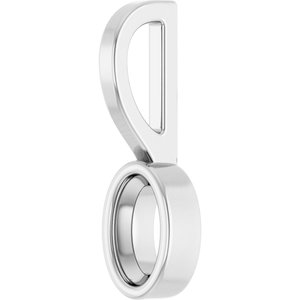 14K White Gold 5x3 mm Oval Solitaire Charm/Pendant Mounting – image 4