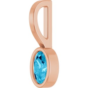 14K Rose Gold Natural Aquamarine Solitaire Charm/Pendant – image 2