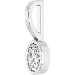 Sterling Silver 1/5 CT Lab-Grown Diamond Solitaire Charm/Pendant – image 2