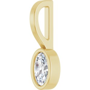 14K Yellow Gold 5x3 mm Oval Solitaire Charm/Pendant Mounting – image 3