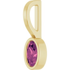 14K Yellow Gold Natural Pink Tourmaline Solitaire Charm/Pendant – image 2