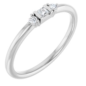 14K White Gold .08 CTW Lab-Grown Diamond Stackable Ring