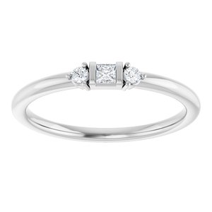 14K White Gold .08 CTW Lab-Grown Diamond Stackable Ring