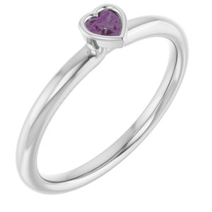 Sterling Silver Lab-Grown Alexandrite Stackable Ring