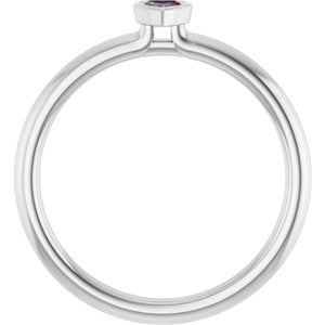 Platinum Lab-Grown Alexandrite Stackable Ring