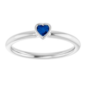Sterling Silver Natural Blue Sapphire Stackable Ring