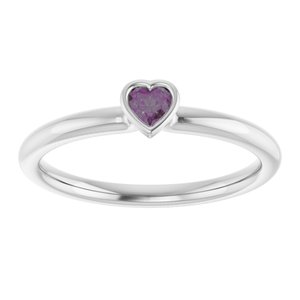 Platinum Lab-Grown Alexandrite Stackable Ring