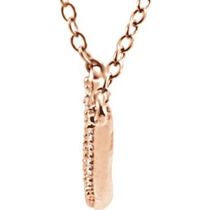 14K Rose Gold 1/6 CTW Natural Diamond Bar 16-18" Necklace