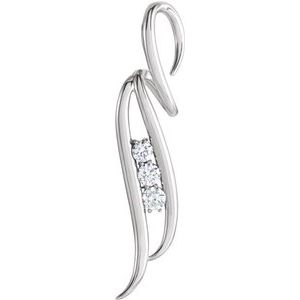 14K White Gold 1/4 CTW Natural Diamond Freeform Pendant