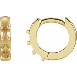 14K Yellow Gold 2 mm Round Accented 10 mm Hoop Earring Mounting
