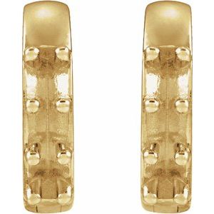 14K Yellow Gold 2 mm Round Accented 10 mm Hoop Earring Mounting – image 2
