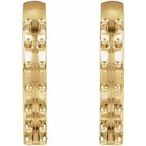 14K Yellow Gold 1.3 mm Round Accented 15 mm Hoop Earring Mounting – image 2