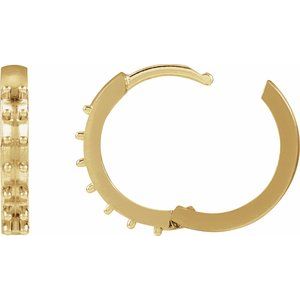 14K Yellow Gold 2 mm Round Accented 15 mm Hoop Earring Mounting – image 3