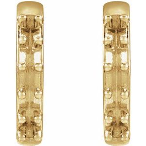 14K Yellow Gold 1.3 mm Round Accented 10 mm Hoop Earring Mounting – image 2