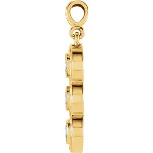 14K Yellow Gold 1/3 CTW Natural Diamond Three-Stone Pendant