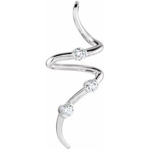 14K White Gold 3/8 CTW Natural Diamond Three-Stone Pendant